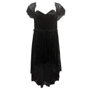 Womens Velvet Black Large Dress Lace Whimsigoth Vamp Fairy Grunge Witchy